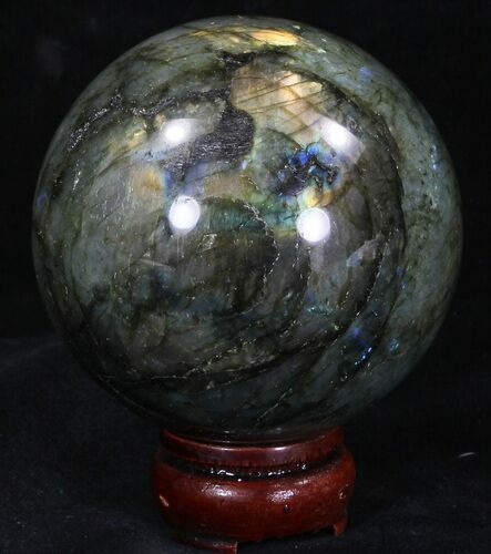 Flashy Labradorite Sphere - Great Color Play #32074